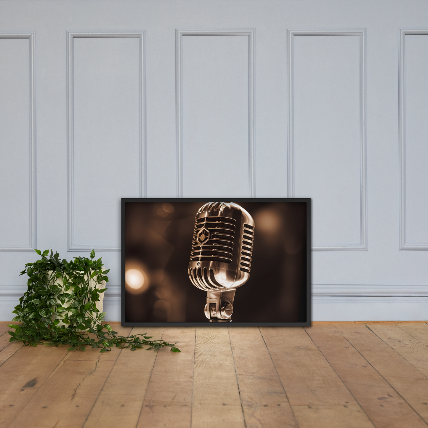 Framed Vintage Microphone Print | Music Photo | Vintage Mic | Print Wall Art | Wall Art | Music Print